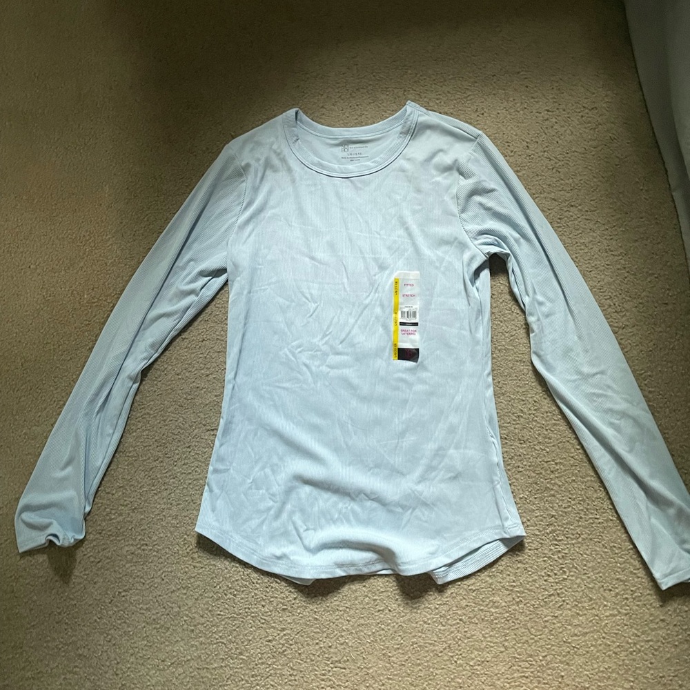 baby blue ribbed long sleeve